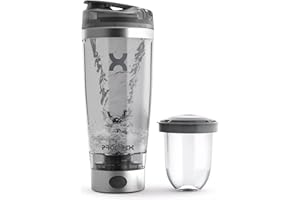Promixx Pro Shaker Bottle - Ricaricabile, Potente per Frullati Proteici Lisci - Includere Deposito di Proteine - senza BPA - Tazza da 600 ml (Bianco Argento)