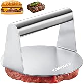 GWHOLE Stainless Steel Burger Press, Smash Burger 14cm | Hamburger Press Crusher, Round Hamburger Mold for Pressing Minced Me