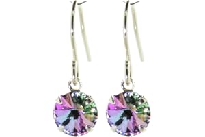 pewterhooter Women's Sparkling Sterling silver drop earrings. Beautiful jewellery in a box.