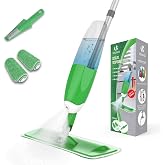 VOUNOT&reg; Spray Mop, Spray Mop, Spray Mop with 2 Microfibre Pad and 1 Shower Squeegee, 650 ml, Green