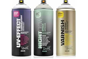 KLAMOTTEN STORE Zestaw świecących sprayów świecących w sprayu, fluorescencyjna farba świecąca nocnie, efekt UV, samoświecąca puszka w sprayu Glow in The Dark, lakier bezbarwny, wysoki połysk