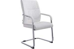 CLP Chaise Visiteur XXL Anubis I Chaise Stable Et Facile d'entretien avec Revętement en Similicuir I Capacité De Charge De 260 Kg, Couleur:Blanc