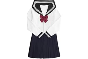 Larcele Schuluniform-Kleid Japanische Schulmädchen Uniform Matrosenanzug Navy Blau SSF-01