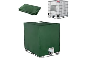 SOBEAU Bache pour Cuve 1000L IBC, Bache de Reservoir d'eau,Anti-UV Anti-poussière Recuperateur d Eau de Pluie Bouchon, Bâche de Protection Container Cuve IBC Réservoir, 116 x 100 x 120 cm, Vert