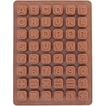 Moules à Lettres En Silicone A-Z - 26 Lettres 3D Antiadhésives, Pour Chocolat, Biscuits, Glaçons (Marron) - 8