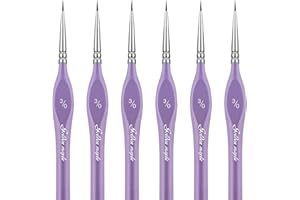 GOLDEN MAPLE Lot de 6 pinceaux de détail extra fins 000 professionnels pour peinture miniature - Rond 3/0 pour micro aquarelle huile acrylique artisanat modèles Rock Armée Peinture par numéros pour adultes