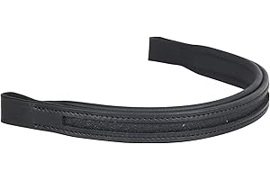 SIE EQUESTRIAN SIE Frontal droit en cuir pour cheval Noir 43,2 cm