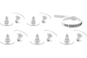 pewterhooter 5-Pair Secure & Comfortable Earring Backs with Ring Sizer