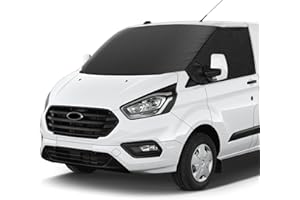 CICMOD Windscreen Cover Waterproof Front Window Sunshade Screen Wrap Snow Cover for Ford Transit Custom Van - Black