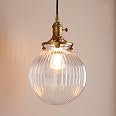 Luminaire Suspendu Industriel Vintage - Abat-jour Verre Globe - Ajustable Pour Îlot Cuisine