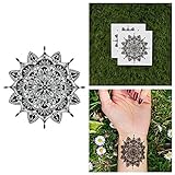 Tattify Small Floral Mandala Temporary Tattoo - Flowerage (Set of 2)