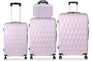 Lishetimig Luggage Sets 4 Piece Travel Suitcase Set with ABS Hard Shell Luggage, Secure TSA Lock with 360° Spinner Wheels, 14" 20" 24" 28" Case-Airline Approved (Purple)