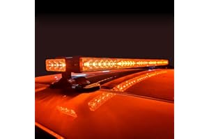 Evershine Signal ES-318 Barre lumineuse stroboscopique avec LED sur quatre côtés en forme de scarabée (Ambre, 6-barre(38.2 pouces))