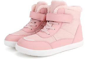 Generisch Barfussschuhe Kinder Winter Herbst Wasserdicht,Warm Gefütterte Wanderschuhe, rutschfest Wasserdicht Leicht Traillaufschuhe