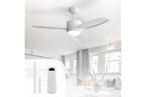 Sofucor 117cm Ventilatore da Soffitto con Luce LED, Dimmerabile 3CCT, Telecomando, 6 Velocità, Timer, Silenzioso Lampada Ventilatore da Soffitto per Soggiorno, Cucina, Camera da Letto