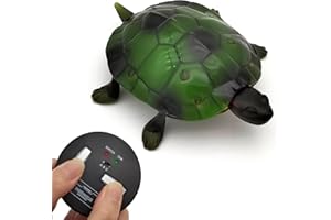 Escomdp Realistic RC Turtle Toy Radio Remote Control Tortoise Crawl Simulation Electric Electronic Animal Cat Kids Birthday (Green)