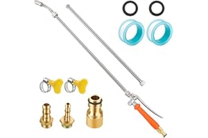 CNANRNANC Lance de pulvérisation de 44 pouces, poignée d'interrupteur verrouillable, tige de pulvérisation rétractable en acier inoxydable, buse réglable de 72 cm, raccord de mamelon en cuivre, tige