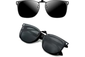 CREYESTAL Clip Occhiali Da Sole Polarizzati, Clip per Occhiali, Sovraocchiali Sollevabile e ultraleggero, Uomo, Donna, 100% ANTI UV, Certificato CE