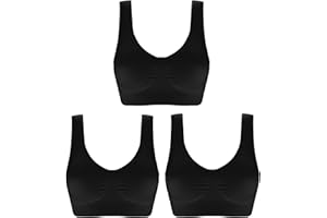 SZJH 3 Pack of Simply Ultra Comfort Seamless Sport Style Bra with Removable Pads