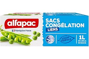 Alfapac – 50 bolsas de congelación con enlace, 20 x 25 cm