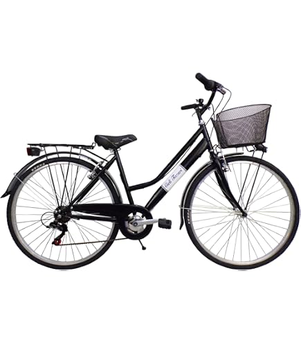 Bicicletta Comfort Milano Rosa 28 Pollici 7 Velocità - City Bike Olandese Con Cestello