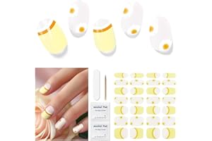 DUKASOU Uñas de Gel Pegatinas - 28Pcs Uñas Gel Semicurado Envoltura Completa Pegatinas de Envoltura de Uñas Autoadhesivas Con Lima de Uñas y Palo Uñas Para Arte de Uñas DIY (Requiere Lámpara UV/LED)