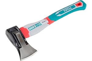 Total - Hache pour Bois de Chauffage et Bois - Tête en Acier au Carbone - Manche Ergonomique en Fibre - 29,2 x 25,7 x 10,5 cm - 1 kg