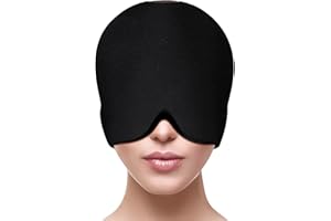 Vivicool Migraine Relief Cap Gel Ice Headache Wrap，Reusable Cold and Hot Therapy Ice Pack Mask Stretch Cooling mask Headache Relief Hat （Front Gel）