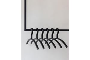 ‎M METALLBUDE Metallbude FAY Clothes Hangers Set of 6 Black - Lightweight, Space-Saving, Non-Slip, Sturdy Plastic Hangers - Modern Clothes Hanger Design for Wardrobe - Hanger 46 cm