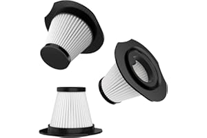 TEMOLA Paquete De 3 Filtros De Aspiradora De Repuesto, Compatible Con Aspiradora De Mano Temola InaláMbrica, Filtro HEPA Que Es Lavable Y Reutilizable, Blanco