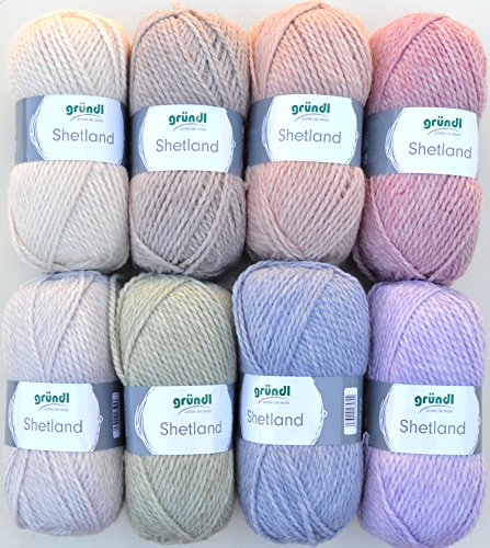 Gründl Wolle Shetland Farbe 05 – hellgrau melange – Handstrickgarn in Pastelltönen zum Stricken & Häkeln - 2