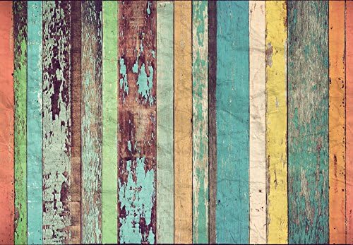 Wizzard & Genius 966 "Coloured Wooden Wall Wallpaper - Multi-Colour (Pack of 12)