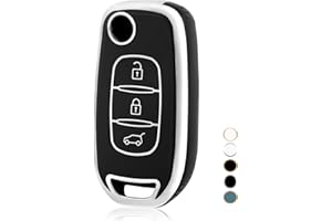 OFF WE GO Cover Chiave Guscio Chiavi per Renault Sandero Logan Stepway Arkana Captur Kadjar Symbol Koleos Megane Clio Custodia Chiave Macchina TPU Copri Chiavi Telecomando Auto Portachiavi, Nero