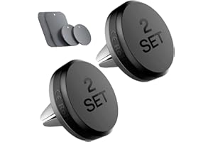 m MU HandyHalterung Auto 2 Stück mit 4 Metallplatten, Handyhalterung Auto fürs Lüftung Magnet,360 Grad Drehung Magnetische KFZ Handyhalterung angepasst an iPhone Samsung und andere Smartphone