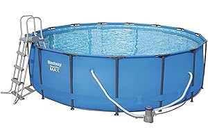 Bestway Steel Pro Round Frame Swimming Pool with Filter Pump, 15 ft