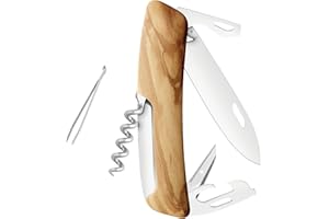 SWIZA D03 Bois d'olivier Couteau Suisse Adulte Unisexe, 75mm