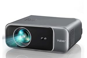 YABER V9 Proiettore Portatile, Supporto 4K & 1080P Nativo Full HD, Auto Focus/Correzione Keystone, WiFi 6 Bluetooth 5.2, per Smartphone/PS5/TV Stick Home Cinema