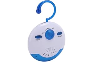 BEWINNER Waterproof Shower Radio, Mini Portable FM Shower Radio Built in Speaker and Antenna, Long Battery Life Portable FM Radio Speakers for Bathroom Kitchen Outdoor Use