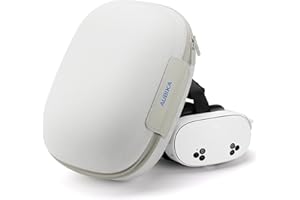 Aubika Carrying Case for Meta Quest 3/Quest 3S/Quest 2/Quest Pro/PICO 4 Accessories, All-in-One Travel Storage Case for VR Headset, Head Strap, Controller and Other Accessories, Grey