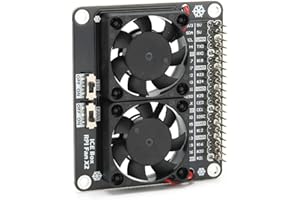 CCYLEZ Ventilateur de refroidissement pour , carte d'extension de dissipateur de chaleur LED Double ventilateurs à faible bruit Facile à installer Convient pour 4B/3B +/3B Ventilateu