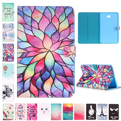 Samsung Tab A6 10.1 Hülle, Z-Newell Ultra Thin PU Leder Tasche Bookstyle Hülle Flip Case Wallet Cover mit Standfunktion Karteneinschub und Magnetverschluß für Samsung Galaxy Tab A 10.1 2016 (SM-T580 SM-T585), Stylus enthalten (Design 10)