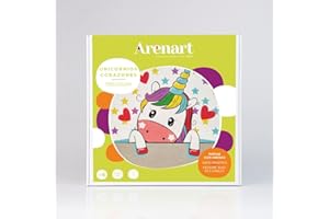 Arenart | Pack 2 Dibujos Unicornio 30x30cm | para Pintar con Arenas de Colores | Manualidades para Niña | Dibujo Infantil | +6 años