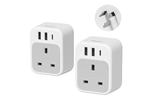 UK to Australia Plug Adapter 2 Pack, TESSAN Australian Plug Adaptor from UK with USB C and 2 USB A, 4 in 1 Australia Travel Adapter, New Zealand Travel Adaptor for NZ, Argentina, China, Fiji