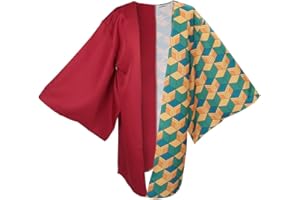COOLCHANGE Giyu Tomioka Cosplay Haori Kimono Cape for Kimetsu no Yaiba Fans Size L/XL