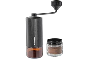 Zassenhaus Barista 2.0 ręczny młynek do kawy, młynek do espresso, frezowany CNC mechanizm mielący ze stali nierdzewnej, bezstopniowa regulacja, praktyczny pojemnik na ścinki z pokrywką