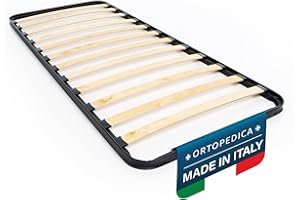 DOLCI SOGNI Rete Letto Singolo 80x190, Struttura Letto Singolo Senza Piedi, Rete Ortopedica, Rete Singola con Doghe di Legno, Rete Singola Doghe 80x190 da Incasso, 100% Made in Italy