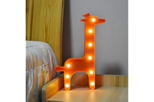 GUOCHENG Lovely Giraffe LED Night Light Warm White Shine Animal Shaped Table Night Lamps for Bedroom Nursery Home Bedside Indoor Decorations Birthday Gift for Kids Children Girls(Orange)