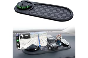 EAPMGQR Multifunctional Vehicle-Mounted Anti-Slip Mat Car Anti-Slip Mat, Phone Holder, Rotatable Anti Skid Cars Dashboard Pad with Temporary Parking