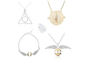 YouU 4 piezas Time Turner Collar y pulseras para regalos Colección o decoraciones Magical Cosplay Costume Jewelry Gift