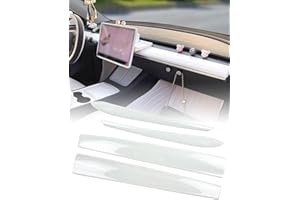 ‎SHSBSCAR Dashboard Cover for Tesla Model Y Model 3, Dash Wrap Cover Door Panel for 2020-2023 Model 3/Y Accessories, ABS Material Pearl White Pattern (4 Pieces) - Not for 2024 2025 New Models